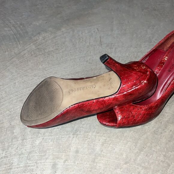 Sag Harbor Regina Style Red/Maroon Faux Reptile Fl07-5-1 Heel Size 7.5 - Picture 10 of 15